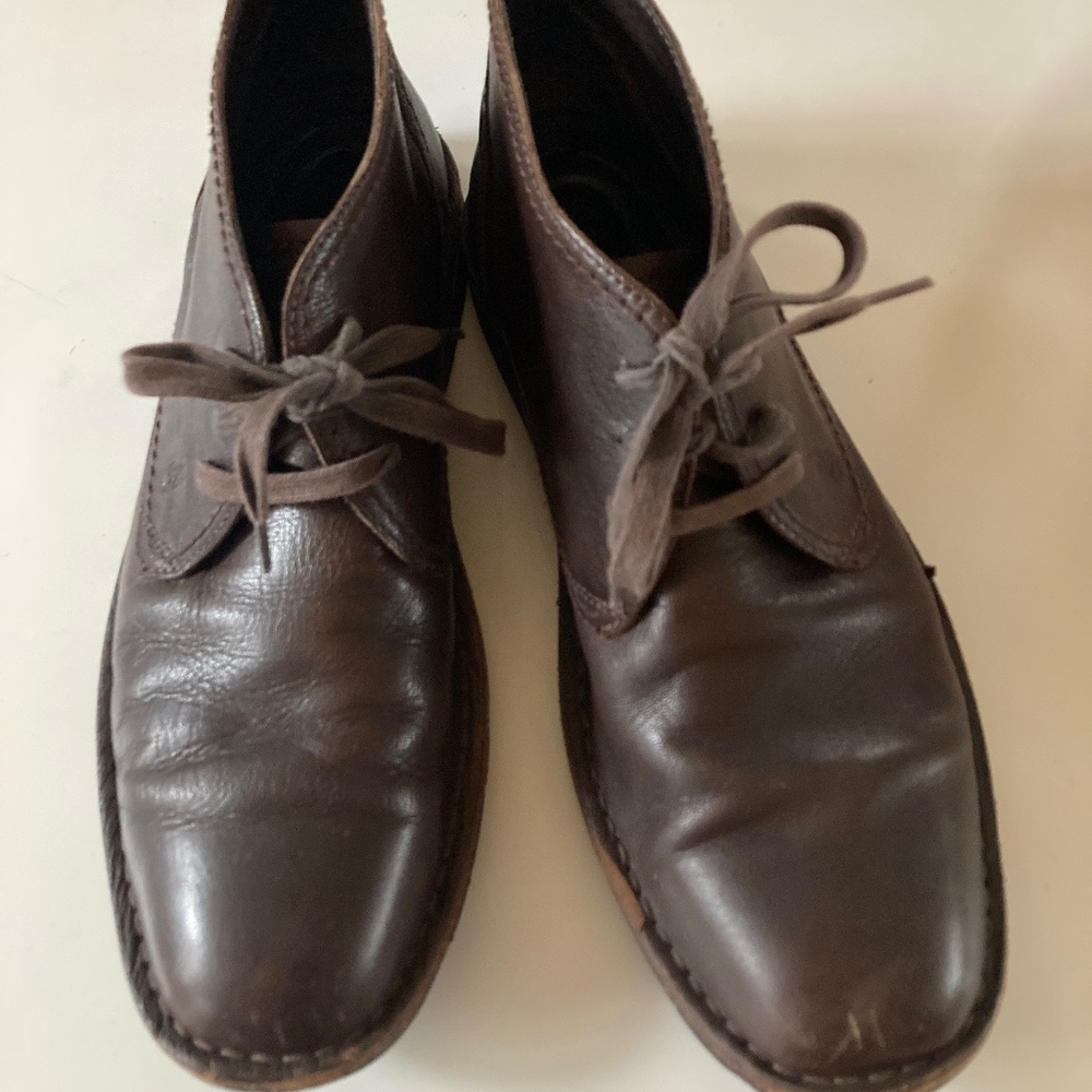 John Varvatos Star USA Deep Brown Leather Lace up Chukka Boots Men’s Size 10
